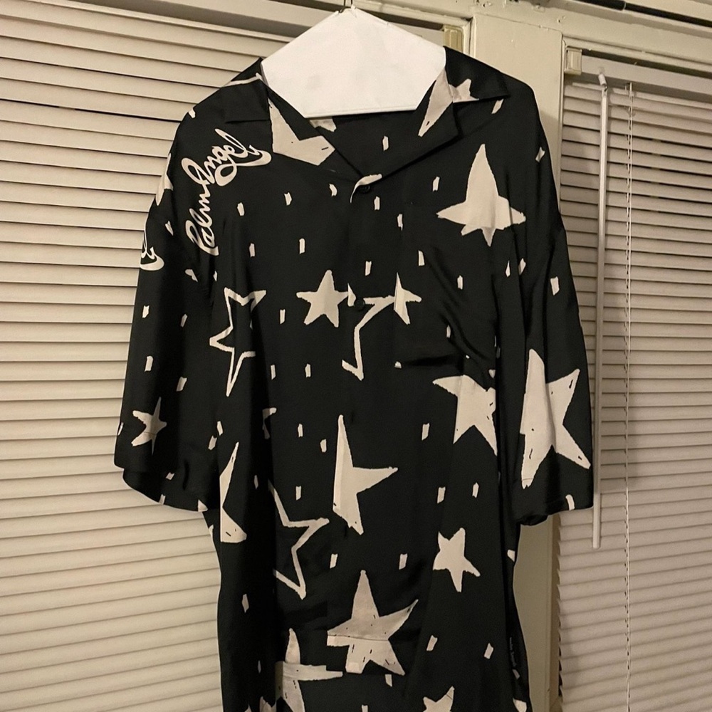 Palm Angles night sky button down